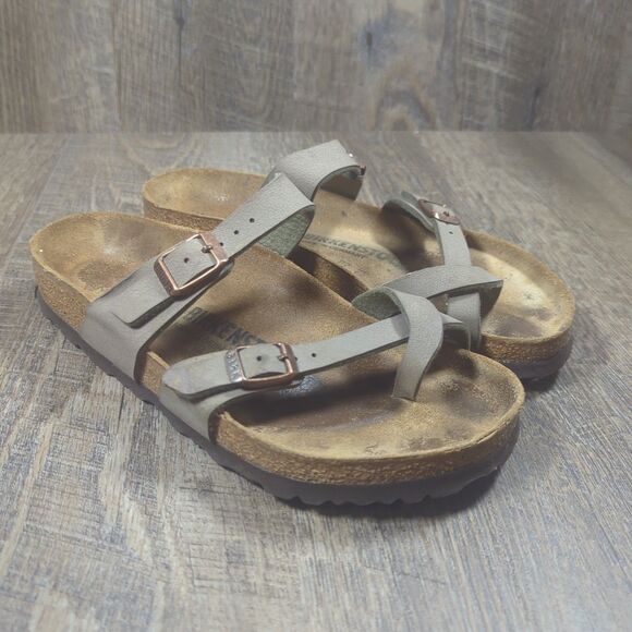 Birkenstock Women's Sandals Mayari Thong 36 230 Mocha Leather US Size 5 Regular - Picture 1 of 12